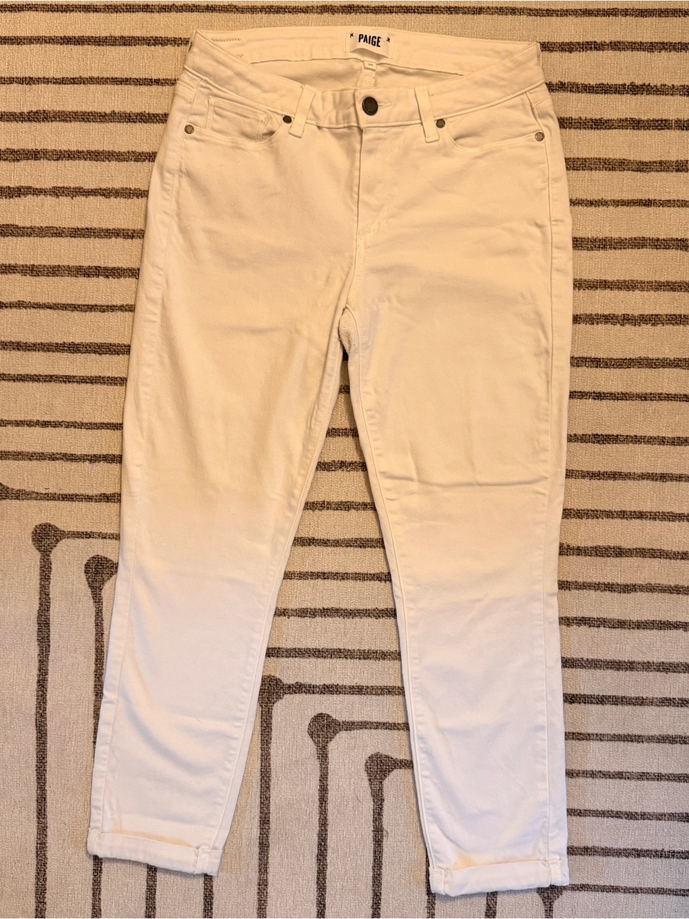 PAIGE White Cuffed Jeans - Size 30